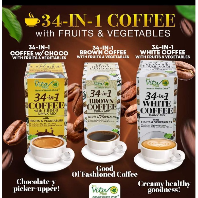 100 Authentic First Vita Plus Best Coffee 34in1 Coffee with Fruits