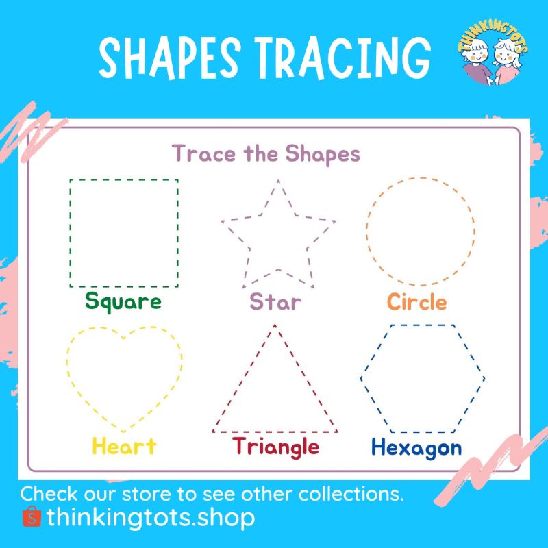 Shapes Wipe and Clean Tracing Worksheet Busy Book Worksheet Laminated