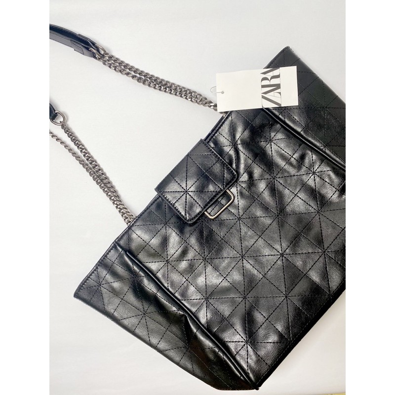 Geometric tote bag discount zara