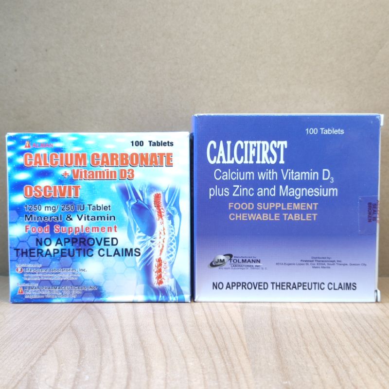 CALCIFIRST / OSCIVIT Calcium Carbonate + Vitamin D3 100 Tablets