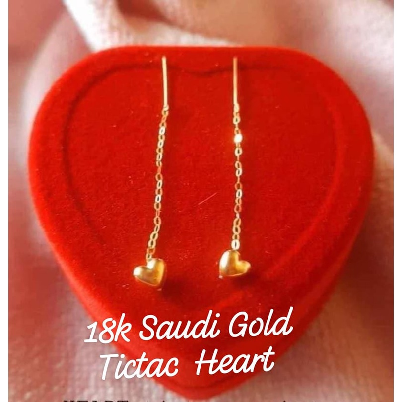 ️18k Saudi Gold ️Real Gold Pawnable/Nasasanla Heart Tictac Earrings
