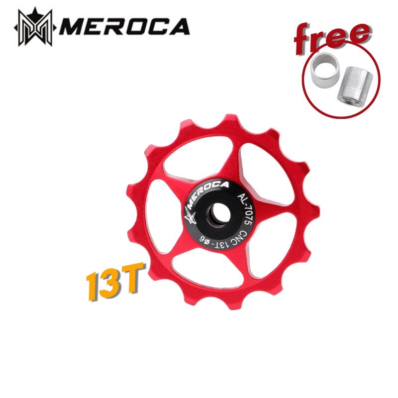 MEROCA 12T Aluminum Alloy Bike Derailleur Pulley Wheel – Upgraded Performance For Mountain & Road Bikes