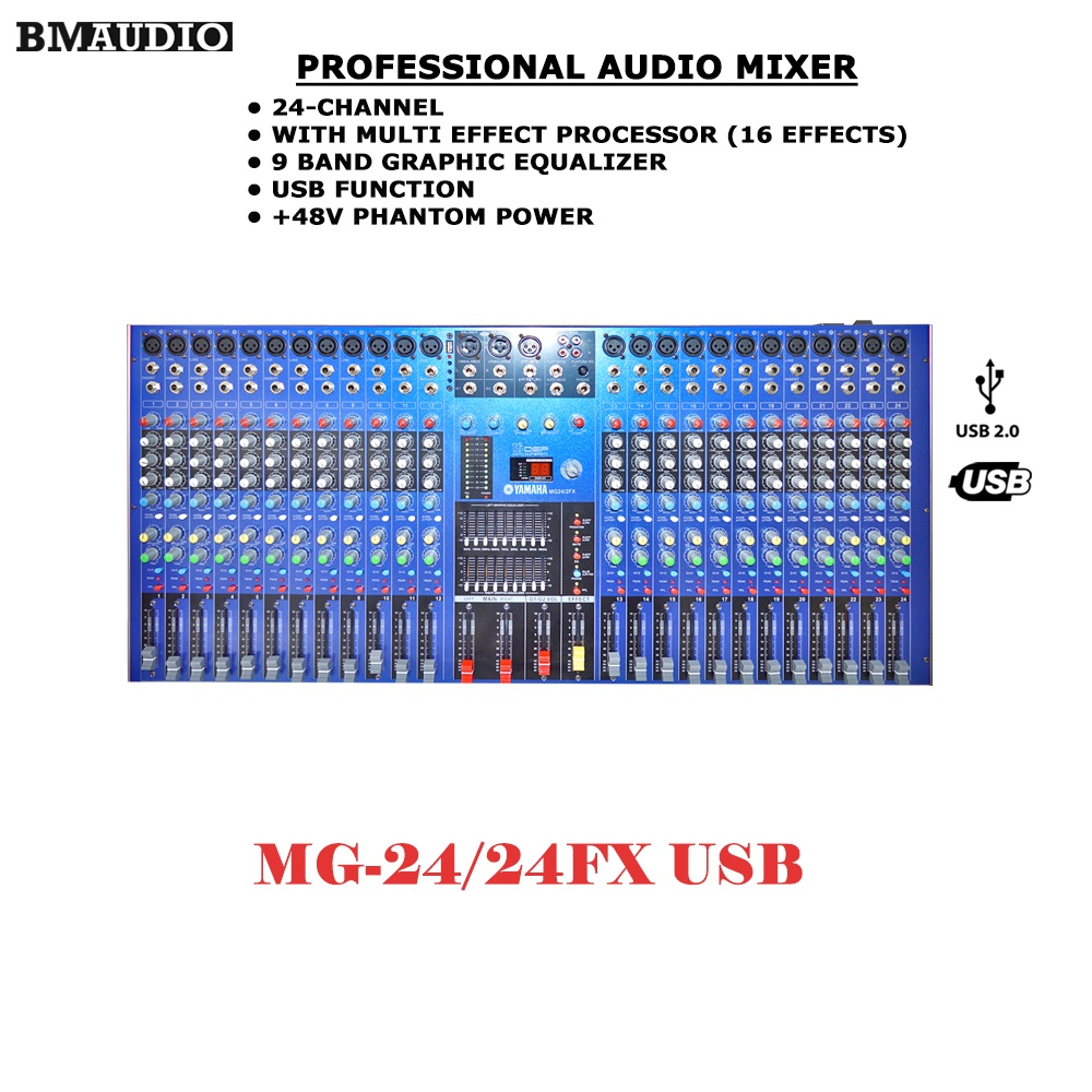 BM AUDIO PROFESSIONAL MIXER WITH MULTI EFFECTS PROCESSOR 24channel ...