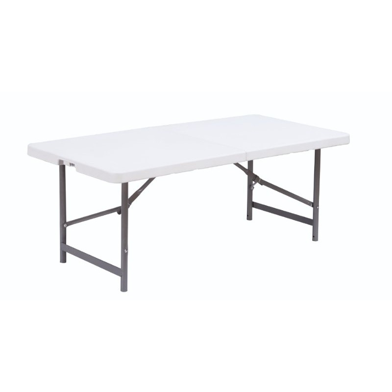 Blow Molded Plastic 4FT Folding in Half Table with Two Adjustable ...