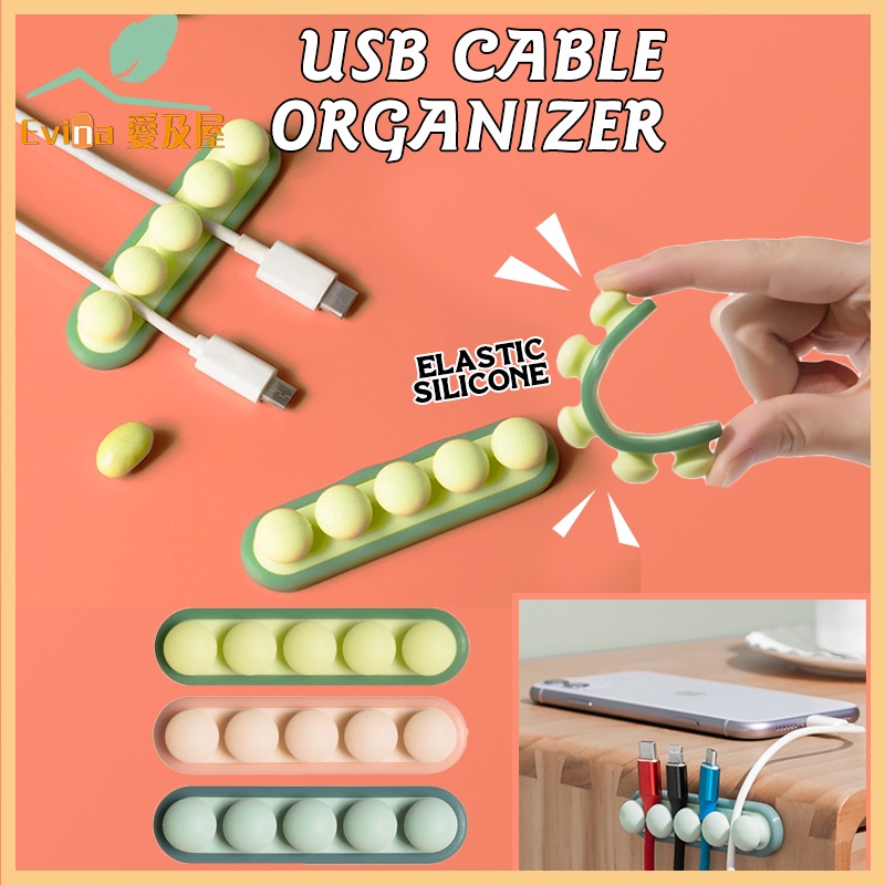 2022 Flexible Silicone Wire Clip Cable Management Office Desk Wire