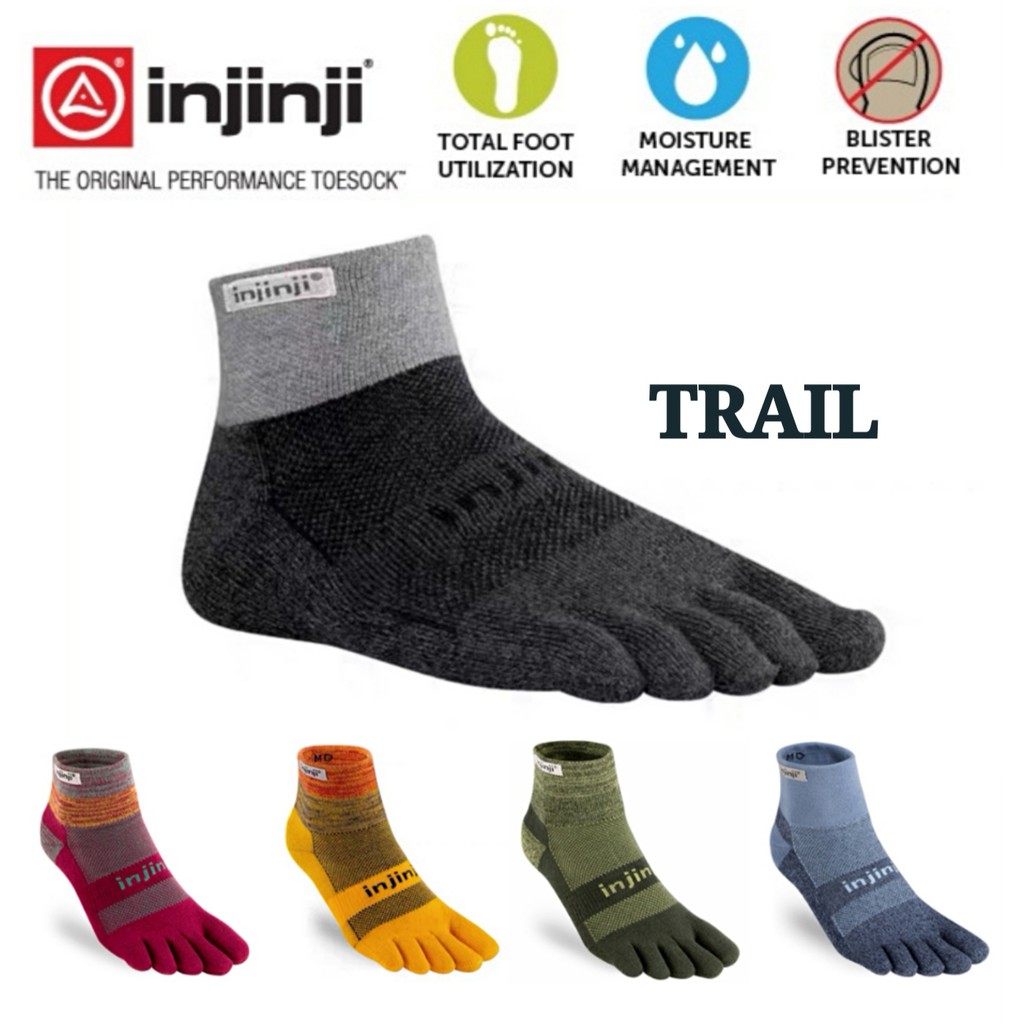 Injinji TRAIL MIDWEIGHT ToeSocks/Five Finger Hiking Socks 五指袜 Running Gym Exercise Sports