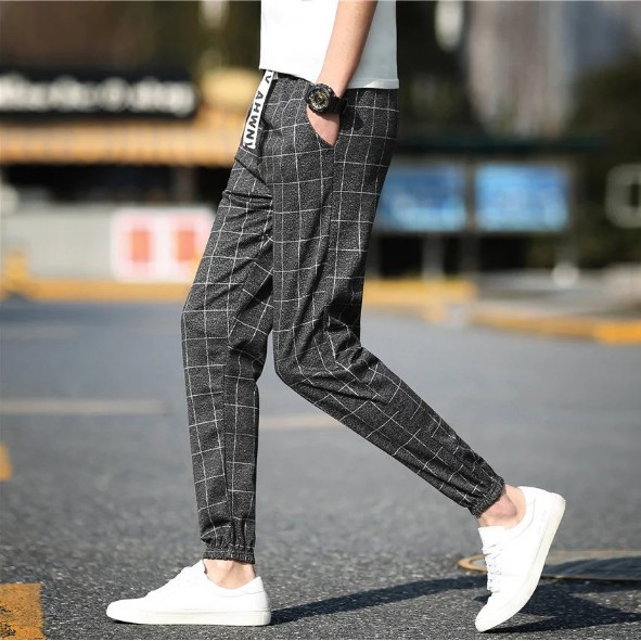 Mens casual plaid pants store