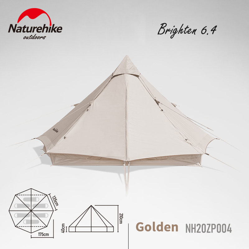 Naturehike Glamping Series Cotton Pyramid Tent 3 4 Persons Outdoor