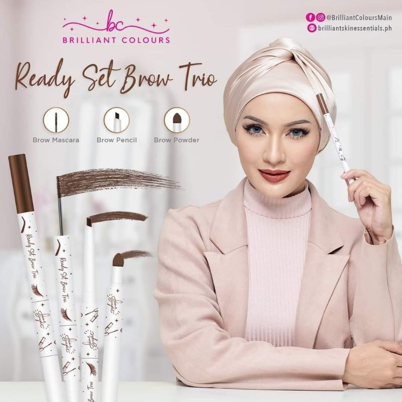 Brilliant Colours Ready Set Brow Trio ( FEARLES/ CREATIVE) | Shopee ...
