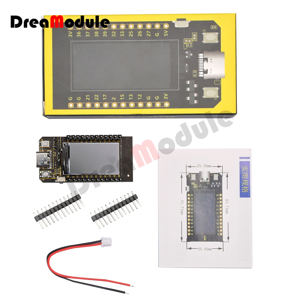 WIFT+Bluetooth ESP32 Development Board LCD Display TTGO T-Display ESP32 ...