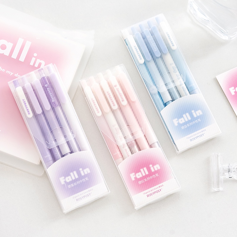 PenLab 5pcs Blush Color Design Gel Pens Set Gradient Girlish Style ...