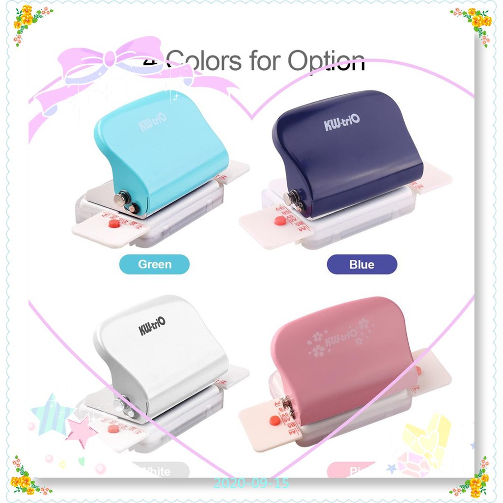 [ready stock]KWtrio 6Hole Paper Punch Handheld Metal Hole Puncher 5 Sheet Capacity 6mm for A4