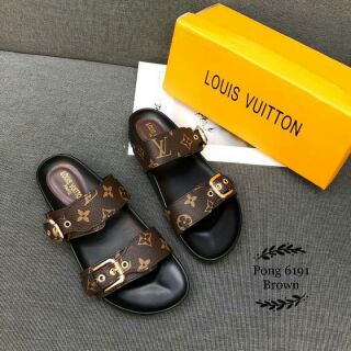 LV Louis Vuitton Women's Diamond Letter Slippers Shoes from inseva