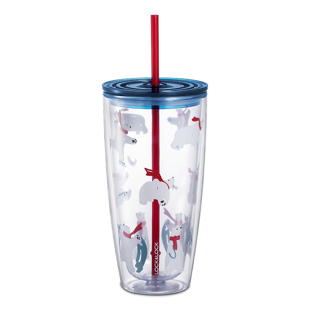 Plastic Cup with Straw Lock&Lock HAP507BLU 750ml - Navy Blue | Shopee ...