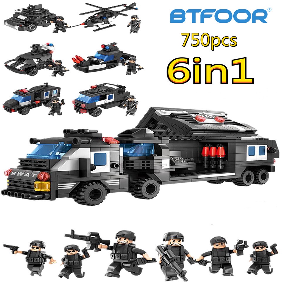 Micro Diamond City Police Special Forces Military Model Building Blocks