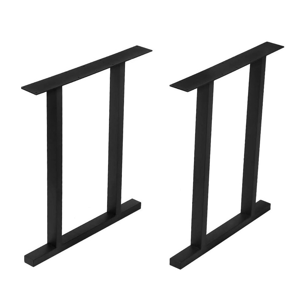 2PCS Metal Table Legs Cast Iron Dining Table Legs, Industrial Bench Legs Black Desk Legs,Square