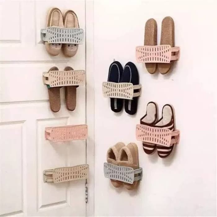 New Wall Mounted Shoe Rack Hanging Slippers Home Interior Storage ok SG ...