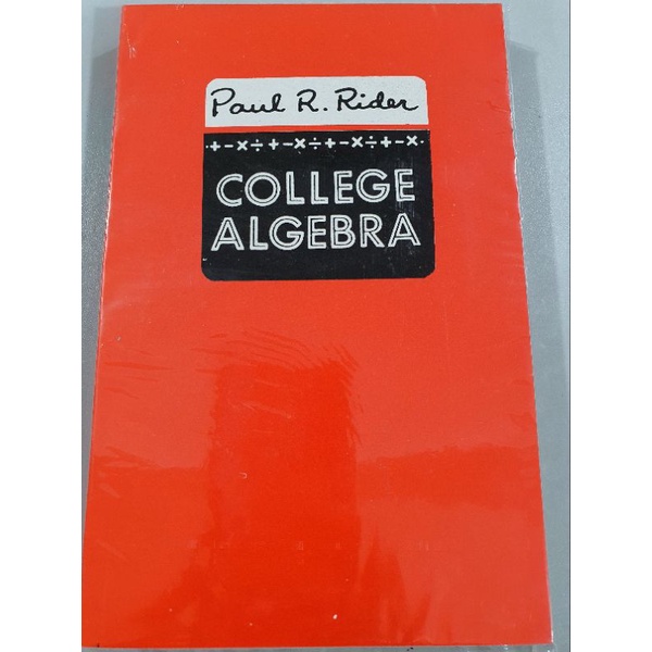 College Algebra Paul R.Rider | Shopee Philippines