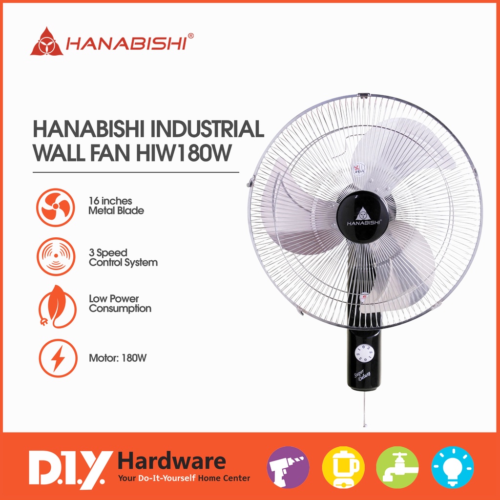 Hanabishi Industrial Wall & Orbit Fan 18" HIWF180W 18 inch blade Heavy