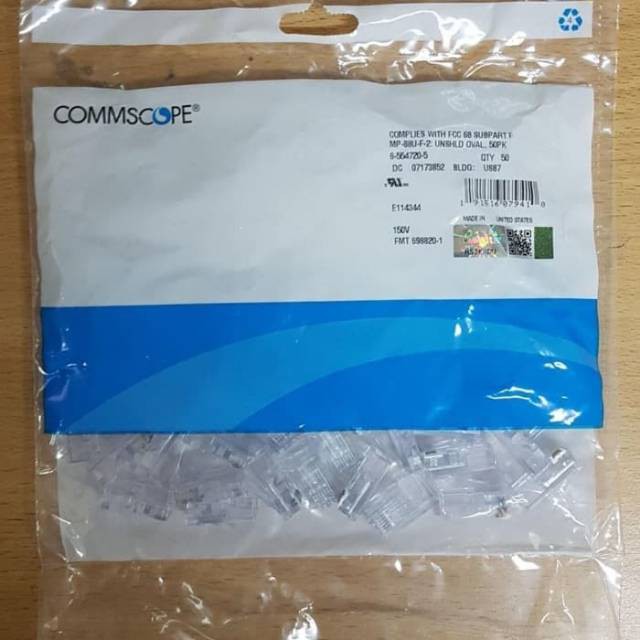 RJ45 AMP Commscope CAT5E Connector 50pcs | Shopee Philippines