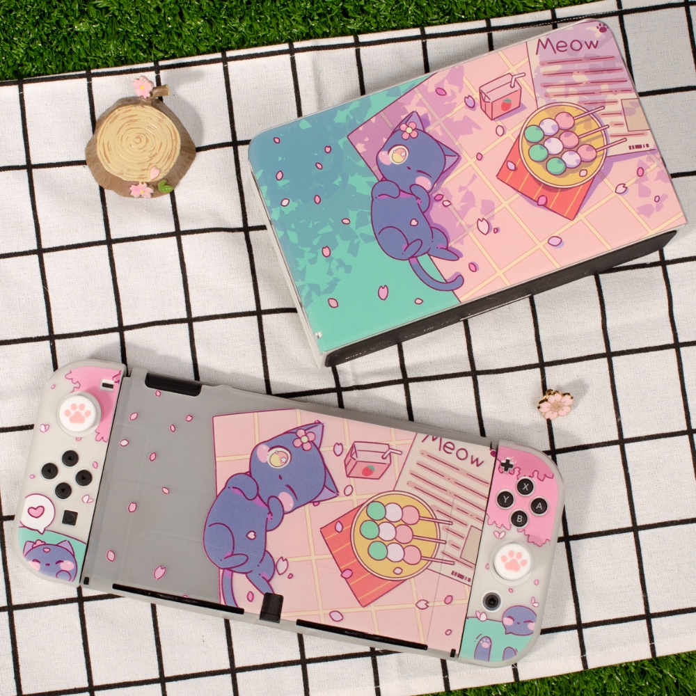 PawDiary Nintendo Switch Oled Soft Protective Case Neko Cat Case Sakura ...