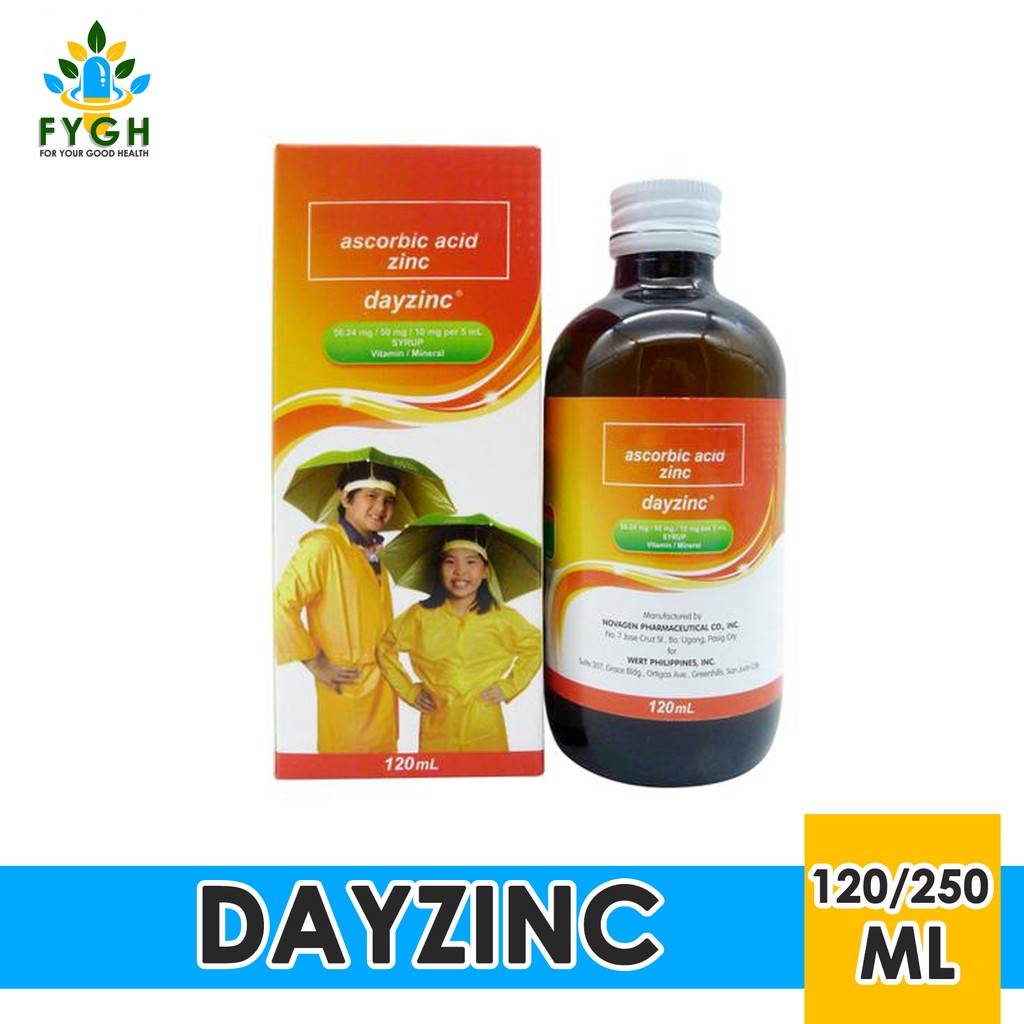 Dayzinc Ascorbic Acid + Zinc Vitamin C for Kids Syrup Shopee Philippines