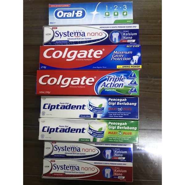 Colgate / Crest / OralB / Systema / Ciptadent Toothpaste Shopee