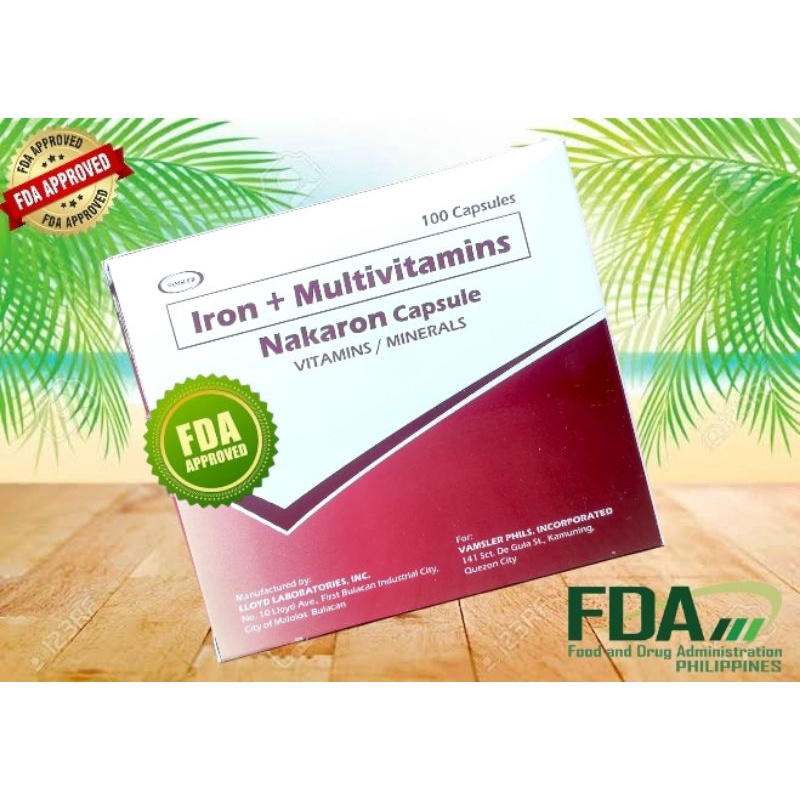 Nakaron (Multivitamins + Iron) 100 Capsules Shopee Philippines