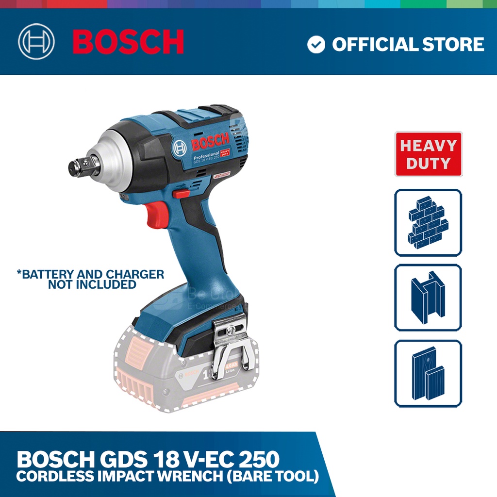 Bosch Gds 18 V Ec 250 Professional Cordless Impact Wrench Bare Tool