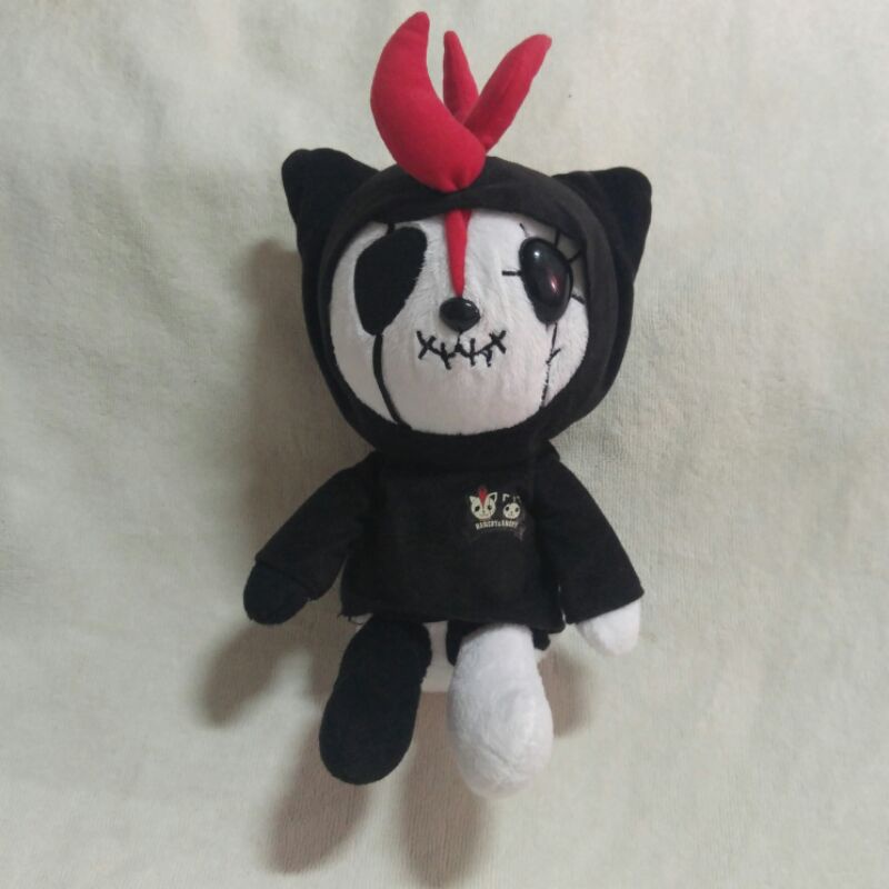 Authentic Taito Hangry & Angry Black Hoodie Red Punk Hair Plush Soft ...