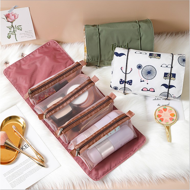 in multifunctional cosmetic storage bags makeup bag cosmetic bag makeup  travel bag detachable large-capacity makeup bags
