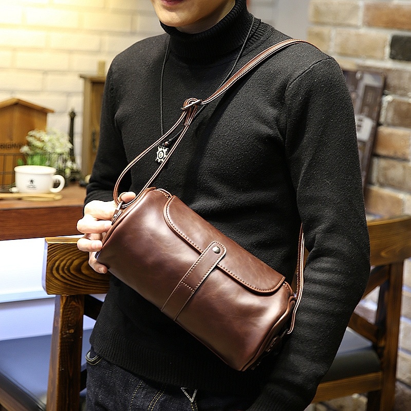Xiao.P Crazy Horse PU Leather Men's Small handbag Fashion Men Clutch Bags  Business Large Capacity Male Clutch Purse