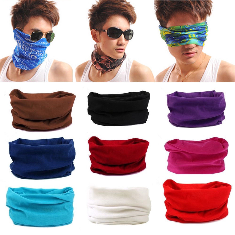 Seamless Solid Color Face Mask / Dust Wind UV Sun Protection Bandana ...