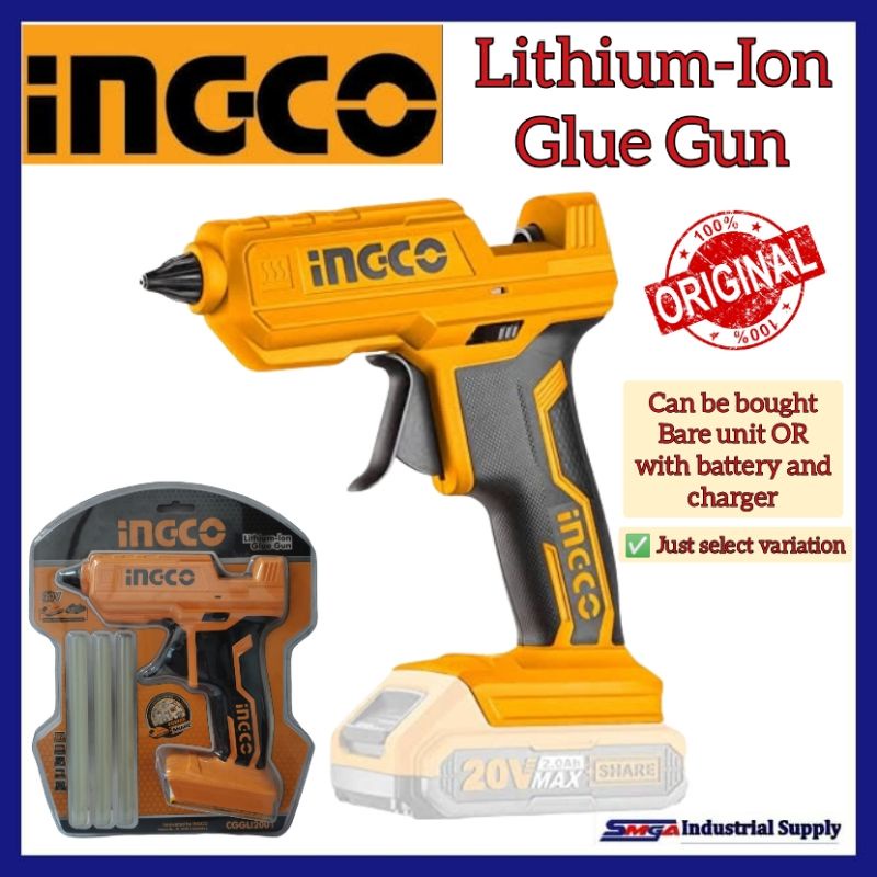 Ingco Cordless Glue Gun (battery not included) 20v CGGLI2001 Shopee