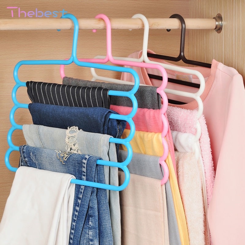 5 Layers MultiFunctional Pants Hangers Holders Trousers Hanger Storage