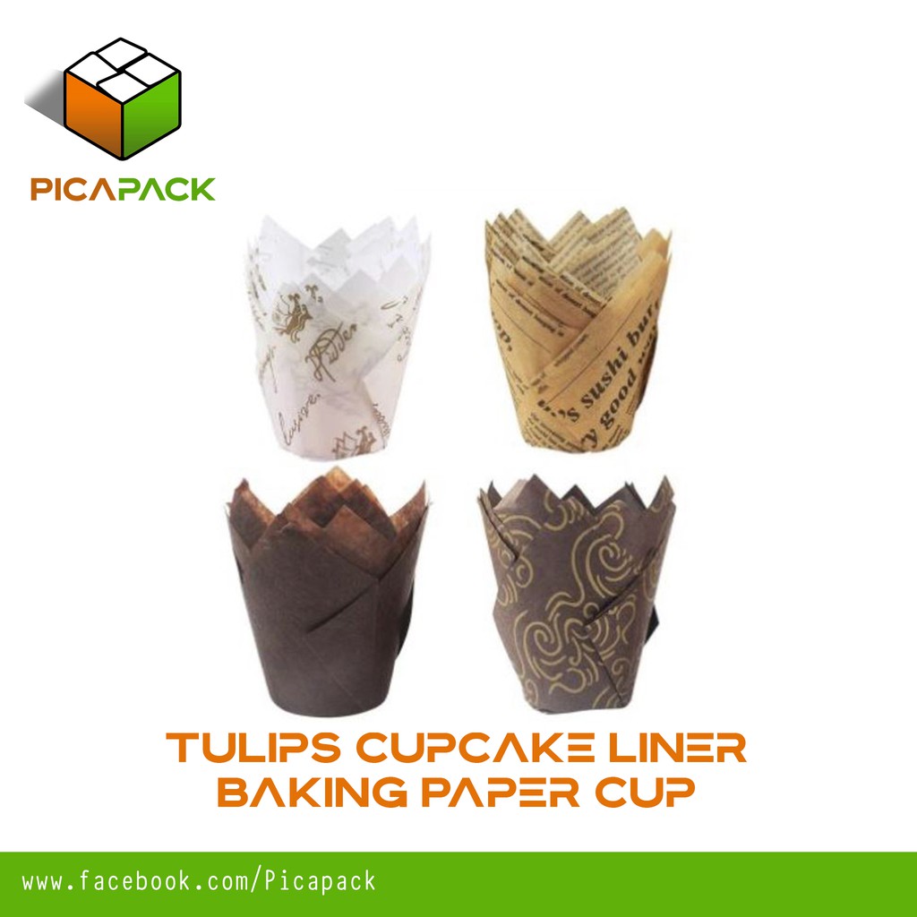 200pcs PH Based Tulips Paper Cups, Tulips Cupcake Liner Easy Release ...