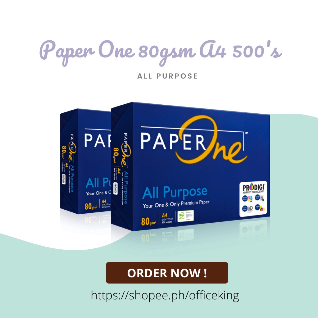 Paper One Bond Paper 80gsm | A4 Short Long | Copier Printer Paper ...