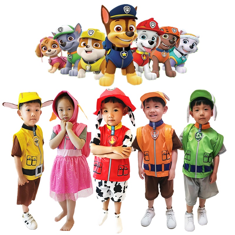 Kids Paw Patrol Costume Cosplay Chase Marshall Skye Rubble Rocky Zuma ...