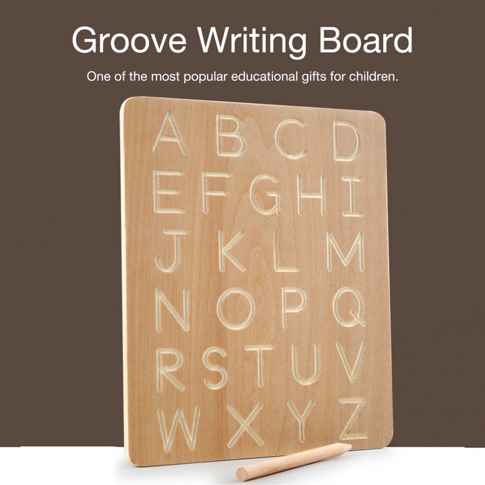 Wooden Letters Practicing Board Double-Sided Alphabet/Number Tracing ...