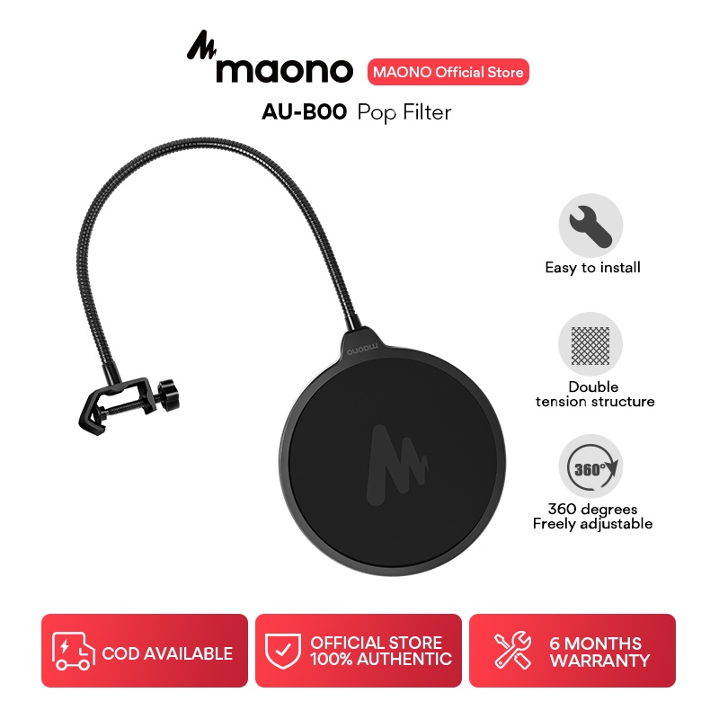 Maono AU-B00 Microphone Pop Filter Double Layer Windscreen | Shopee ...