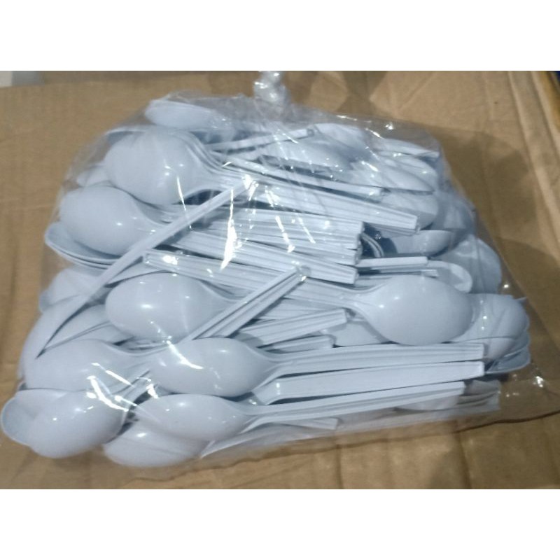 1Kilo Disposable Plastic Spoon and Fork (white) Shopee Philippines