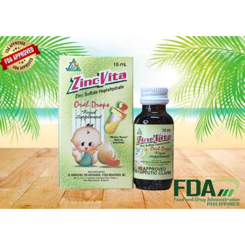 Zinc vita oral drops 15mL (ZINC SULFATE HEPTAHYDRATE) for babies