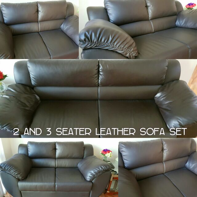 Sofa Set Leather 2 and | Shopee