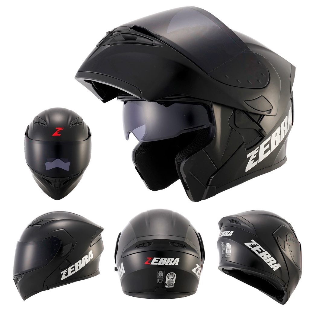 Zebra Ff805 W D Dual Visor Full Face Motorcycle Helmet Modular for