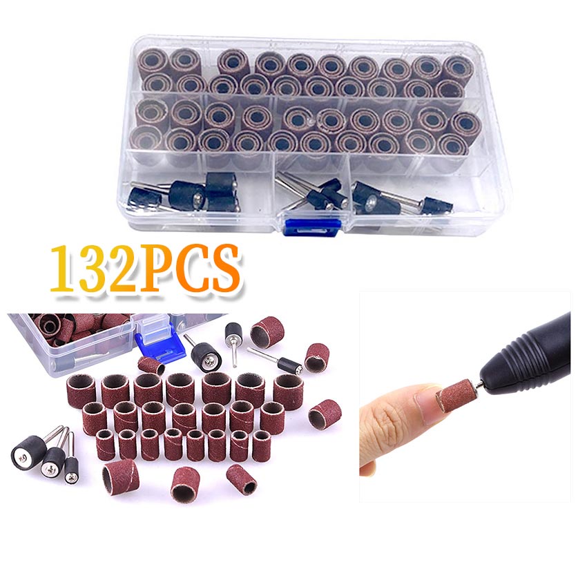 132pcs Sanding Drum Set With Mandrels For Dremel Rotary Tool Sandpaper