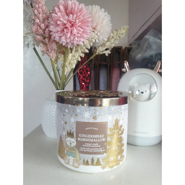 Gingerbread Marshmallow 3wick Candle Bath & Body Works White