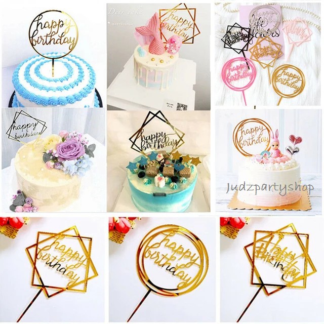 Happy Birthday Acrylic Cake Topper Square type | Shopee Philippines