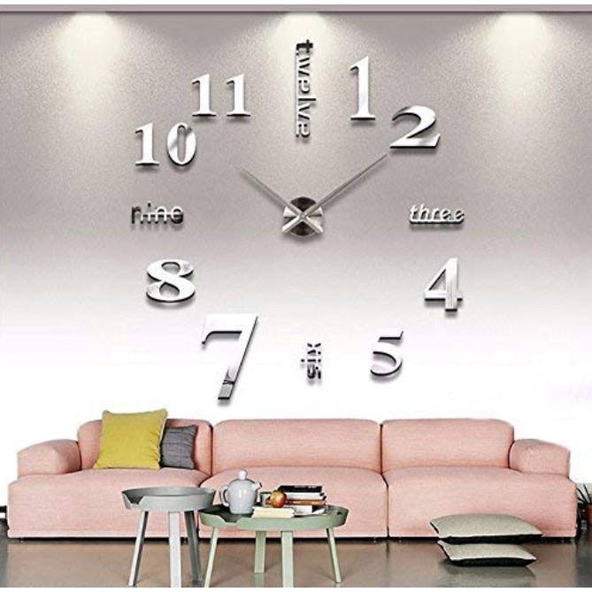 Modern Digital 3D White LED Wall Alarm Clock 12/24hrs MultiFunction