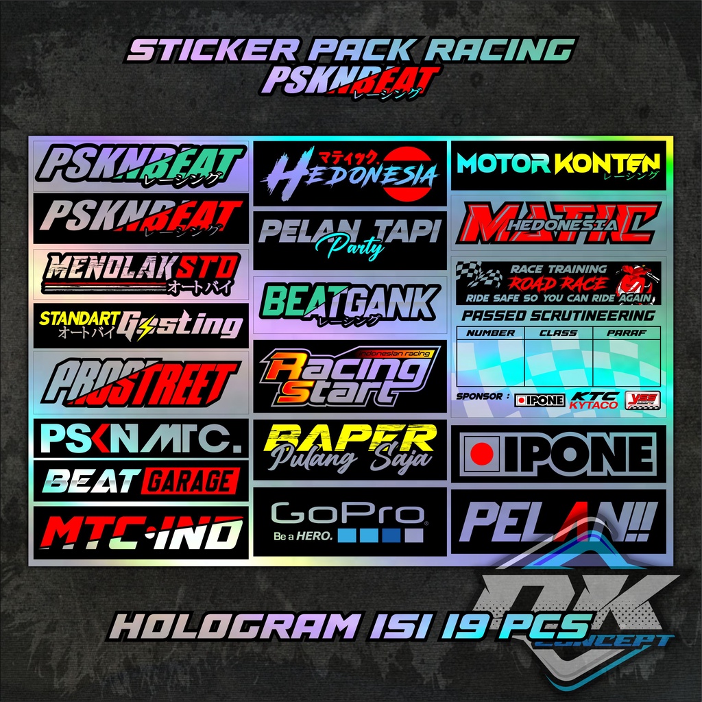 Sticker Pack Racing Sticker Motorcycle for BEAT/ VARIO/ SCOOPY Troops ...
