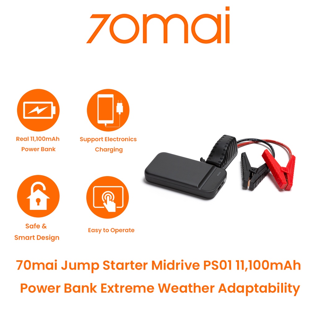 70mai Jump Starter Midrive PS01 | 11,100mAh | Power Bank Extreme ...
